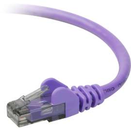 Belkin Cat. 6 UTP Patch Cable, RJ-45 Male, RJ-45 Male, 5ft, Purple