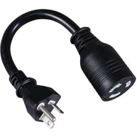 Tripp Lite 6in Power Cord Adapter Cable Heavy Duty L5-20R to 5-20P 20A 12AWG 6", 20A, 12AWG (NEMA-L5-20R to NEMA-5-20P) 6-in."