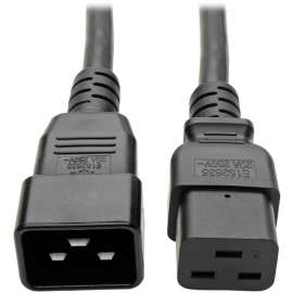 Tripp Lite 6ft Power Cord Extension Cable C19 to C20 Heavy Duty 20A 12AWG 6', 20A, 12AWG (IEC-320-C19 to IEC-320-C20) 6-ft."