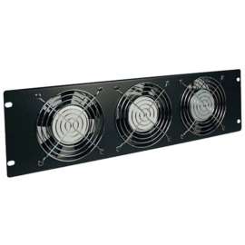 Tripp Lite Rack Enclosure Cabinet Fan Panel Airflow Management 120V 3URM, 3 Fan, 120 V AC, 3U, Black