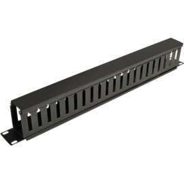 Tripp Lite SmartRack 1U Horizontal Cable Manager Finger duct with cover, Cable Cover, Black, 1U Rack Height, 19" Panel Width