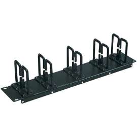 Tripp Lite Rack Enclosure Cabinet Horizontal Cable Ring Flexible 2URM - Cable Organizer - Black - 2U Rack Height - 19" Panel Width
