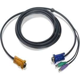 IOGEAR PS/2 KVM Cable, HD-15 Male, mini-DIN Male, HD-15 Male, 10ft