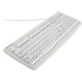 Kensington K64406US Washable USB/PS2 Keyboard, USB, PS/2, 104 Keys, White, English (US)