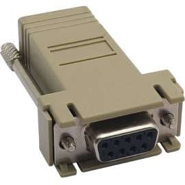 Tripp Lite DB9F, RJ45 Modular Serial Adapter Ethernet to Console Server, 1 x 9-pin DB-9 Serial Female, 1 x RJ-45 Network Female, Beige