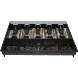APG Cash Drawer VPK-15B-2A-BX Till, 5 Bill x 5 Coin till with fixed bill and coin area, Plastic bill hold-downs, fits Vasario 1616 and 1618 size cash drawers
