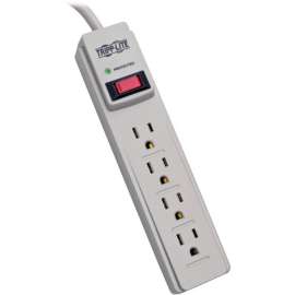 Tripp Lite Surge Protector 4 Outlet 4ft Cord 450 Joule Surge Suppressor, Receptacles: 4 x NEMA 5-15R, 450J