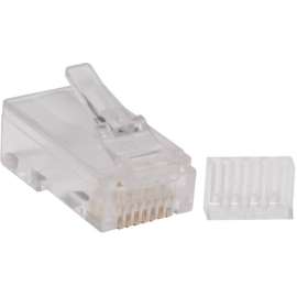 Tripp Lite 100PK Cat6 RJ45 Modular Connector Plug Load Bar Solid / Stranded, 100 Pack, 1 x RJ-45 Network Male, White, TAA Compliant