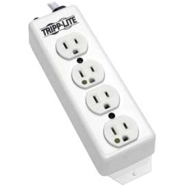 Tripp Lite Safe-IT Power Strip Hospital Medical Antimicrobial 120V 5-15R-HG 4 Outlet 15' Cord Metal, NEMA 5-15P, 4 NEMA 5-15R Hospital Grade, 15ft