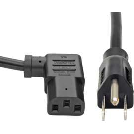 Tripp Lite 6ft Computer Power Cord Cable 5-15P to Right Angle C13 10A 18AWG 6', 10A,18AWG (NEMA 5-15P to Right Angle IEC-320-C13) 6-ft."