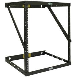 Tripp Lite SmartRack 8U/12U/22U Expandable Flat-Pack Low-Profile Switch-Depth Wall-Mount 2-Post Open Frame Rack - Wall Mountable - Black - Steel - 150 lb Maximum Weight Capacity