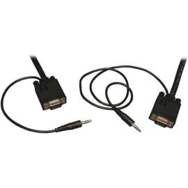 Tripp Lite VGA Coax Monitor Cable with audio, High Resolution cable with RGB coax, (HD15 and 3.5mm M/M) 15-ft.