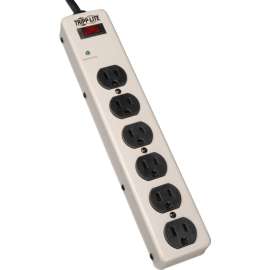 Tripp Lite 6-Outlet Commercial-Grade Surge Protector, 6 ft. (1.83 m) Cord, 900 Joules, 12.5-in. length, Receptacles: 6 x NEMA 5-15R, 900J