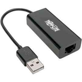 Tripp Lite USB 2.0 Hi-Speed to Ethernet NIC Network Adapter White 10/100 Mbps, for Network Device, 1 x Type A Male USB, 1 x RJ-45 Female Network, Black