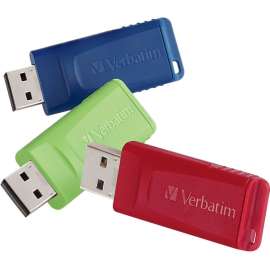 Verbatim 4GB Store 'n' Go USB Flash Drive, 3pk, Red, Green, Blue, External