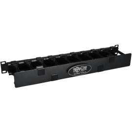 Tripp Lite Rack Enclosure Horizontal Cable Manager Steel w Finger Duct 1URM, Cable Organizer, Black, 1U Rack Height, 19" Panel Width
