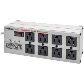 Tripp Lite Isobar 8-Outlet Surge Protector 12 ft. Cord with Right-Angle Plug 3840 Joules Diagnostic LEDs Metal Housing, 8 x NEMA 5-15R, 1440 VA, 3840 J, 120 V AC Input