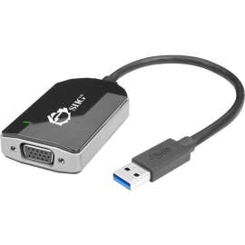 SIIG USB 3.0 to VGA Multi Monitor Video Adapter, USB 3.0, 1 x VGA, 2048 x 1152 Supported
