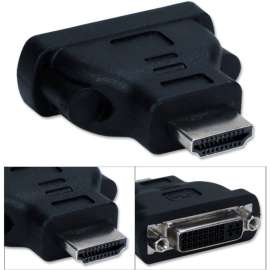 QVS High Speed HDMI Male to DVI Female Adaptor, 1 x 19-pin HDMI (Type A) Digital Audio/Video Male, 1 x 24-pin DVI-D Digital Video Female