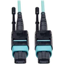 Tripp Lite 3M Fiber Optic MTP / MPO Patch Cable 12 Fiber 40GbE Aqua OM3 Plenum 10ft 10' 3 Meter, 12 Fiber,40GbE, 40GBASE-SR4,OM3 Plenum-rated, Aqua, 3M (10-ft.)"