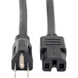 Tripp Lite Heavy Duty Power Extension Cord 15A 14AWG 5-15P to C15 8' 8ft, (NEMA 5-15P to IEC-320-C15) 8-ft.