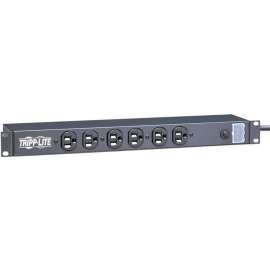 Tripp Lite Power Strip 6-Outlet Front Face Rackmount Metal 120V 5-15R 1URM, NEMA 5-15P, 6 NEMA 5-15R, 15ft