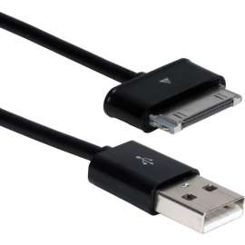 QVS 2-Meter USB Sync & Charger Cable for Samsung Galaxy Tab/Note Tablet, 6.56 ft Proprietary/USB Data Transfer Cable for Tablet PC, First End: 1 x 30-pin Proprietary, Male, Second End: 1 x USB