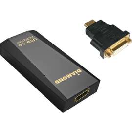 Diamond Multimedia USB 3.0 to DVI/HDMI Video Graphics Adapter up to 2560×1440 / 1920×1080 (BVU3500H), USB 3.0 Female, 1 x HDMI Digital Audio/Video Female, 2560 x 1440 Supported
