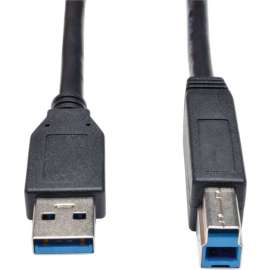 Tripp Lite USB 3.2 Gen 1 SuperSpeed Device Cable (A to B M/M) Black, 10 ft. (3.05 m), USB for Hard Drive, Printer, 640 MB/s, 10 ft, 1 x Type A Male USB