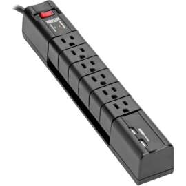 Tripp Lite Surge 6 Outlet 3.4A USB Charger Tablet Smartphone Ipad Iphone, 6 x NEMA 5-15R, 1800 VA, 1080 J, 120 V AC Input
