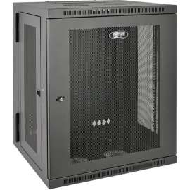 Tripp Lite 15U Wall Mount Rack Enclosure Server Cabinet Hinged Wallmount, 15U Rack Height x 19" Rack Width x 20.50" Rack Depth, Wall Mountable, Black, Steel