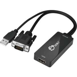 SIIG Portable VGA & USB Audio to HDMI Converter, - USB, External