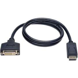 Tripp Lite DisplayPort to DVI Adapter Video Converter DP to DVI-I M/F 3ft, 3 ft DisplayPort/DVI Video Cable for Monitor, Video Device, First End: 1 x DisplayPort Digital Audio/Video, Male, Second End: 1 x DVI-I (Single-Link) Digital Video