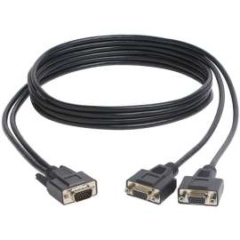Tripp Lite High Resolution VGA Monitor Y Splitter Cable HD15 to 2x HD15 6ft, 6 ft VGA Video Cable for PC, Monitor, First End: 1 x 15-pin HD-15, Male, Second End: 2 x 15-pin HD-15