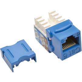 Tripp Lite Cat6 Cat5e 110 Style Punch Down Keystone Jack Blue 25-Pack TAA, 25 Pack, 1 x RJ-45 Network Female, Blue, TAA Compliant