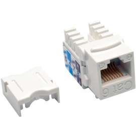 Tripp Lite Cat6 Cat5e 110 Style Punch Down Keystone Jack White 25-Pack TAA, 25 Pack, 1 x RJ-45 Network Female, White, TAA Compliant
