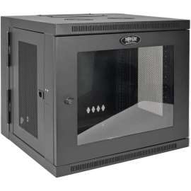 Tripp Lite 10U Wall Mount Rack Enclosure Server Cabinet w/Swinging Door Acrylic Window, For LAN Switch, 10U Rack Height, Wall Mountable, Black