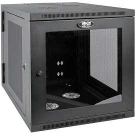 Tripp Lite 12U Wall Mount Rack Enclosure Hinged 33" Depth w Acrylic Window, For LAN Switch, Patch Panel, Server, PDU, 12U Rack Height x 19" Rack Width x 25.99" Rack Depth, Wall Mountable, Black Powder Coat