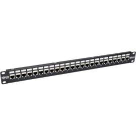 Tripp Lite 24-Port Cat6a Patch Panel Shielded Feedthrough Rackmount RJ45 1U, 24 Port(s), 24 x RJ-45, 1U High, Rack-mountable