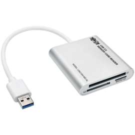 Tripp Lite USB 3.0 SuperSpeed Multi-Drive Memory Card Reader/Writer Aluminum 5Gbps, SD, SDHC, SDXC, Reduced Size MultiMediaCard (MMC), MMCmobile, MMCplus, microSD, microSDHC, TransFlash, CompactFlash Type I, CompactFlash Type II, ..., USB 3.0External"