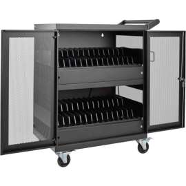 Tripp Lite 32-Port AC Charging Cart Storage Station Chromebook Laptop Tablet, Push/Pull Handle, 4 Casters, 4" Caster Size, Steel