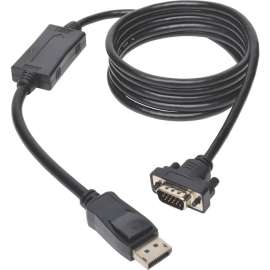 Tripp Lite 6ft DisplayPort to VGA / DP to VGA Adapter Active Converter with Latches to HD15 DPort 1.2 M/M - DisplayPort/VGA for Video Device, Monitor, Projector, TV, Graphics Card - 6 ft - 1 x DisplayPort Male Digital Video - 1 x HD-15 Male VGA - Go