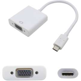 AddOn USB 3.1 (C) Male to VGA Female White Adapter, 100% compatible and guaranteed to work