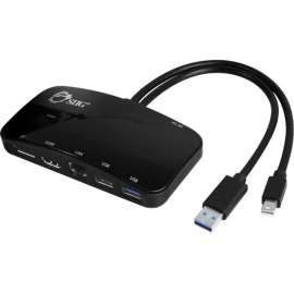 SIIG Mini-DP Video Dock with USB 3.0 LAN Hub, Black, for Notebook/Tablet PC/Desktop PC, USB 3.0, 3 x USB Ports