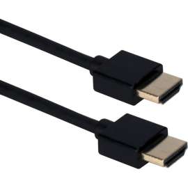 QVS 0.5ft High Speed HDMI UltraHD 4K with Ethernet Thin Flexible Cable - 6" HDMI A/V Cable for Blu-ray Player, HDTV, TV, Set-top Box, DVD, Switch, Splitter - First End: 1 x HDMI Digital Audio/Video - Male - Second End: 1 x HDMI Digital Audio/Video