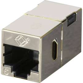 Black Box Corporatio Black Box Cat.6 Shielded Straight-Pin Coupler - Metal - 1 Pack - 1 x RJ-45 Network Female - 1 x RJ-45 Network Female - TAA Compliant