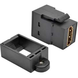 Tripp Lite HDMI All-in-One Keystone/Panel Mount Coupler (F/F) Black, 1 x HDMI Female Digital Audio/Video, 1 x HDMI Female Digital Audio/Video, Gold Plated Connector
