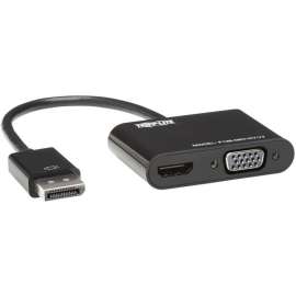 Tripp Lite DisplayPort to HDMI VGA Adapter Converter 4K x 2K @ 24/30HzDP to HDMI VGA, DisplayPort/VGA/HDMI for Notebook, Projector, Monitor, Tablet, TV, 6", 1 x DisplayPort Male Digital Audio/Video, 1 x HDMI Female Digital Audio/Video, 1 x HD-15 Female VG