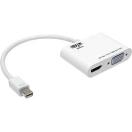 Tripp Lite 6in Mini DisplayPort to HDMI VGA 4K Adapter Converter Cable mDP to HDMI VGA Thunderbolt 1 & 2 Compatible 6", Mini DisplayPort/VGA/HDMI for Notebook, Projector, Monitor, Tablet, TV, 6", 1 x Mini DisplayPort Male Digital Audio/Video, 1 x HDMI Fem