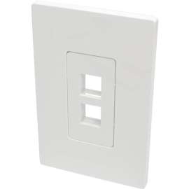 Tripp Lite Single-Gang 2-Port Wall Plate Keystone Cat5/6 USB HDMI Dport RCA, 2 x Total Number of Socket(s), 1-gang, White, Polycarbonate